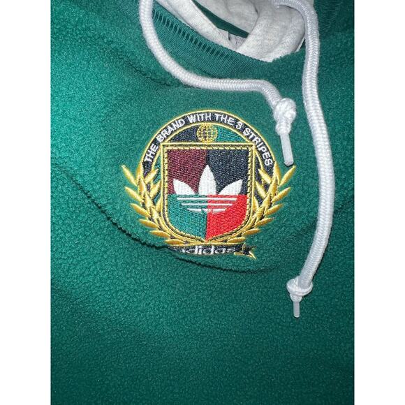 Adidas Green Collegiate Crest Pullover Fleece Hoodie With Crest US Men sz small. - Picture 4 of 7